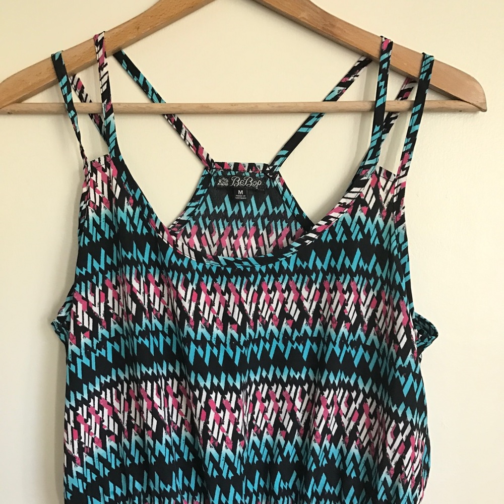 NWT Junior's Geo Printed Sleeveless Romper - Picture 3 of 7