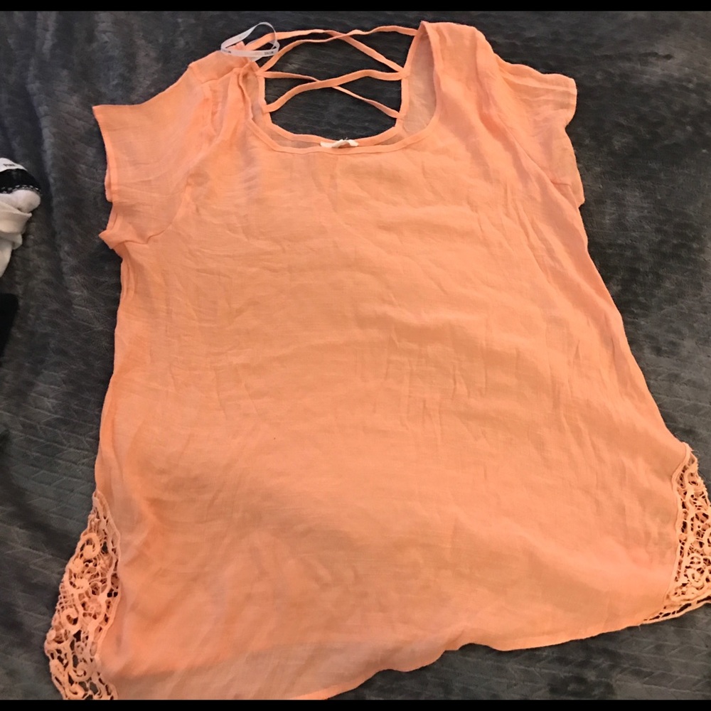 Beautiful coral blouse plus size