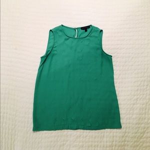 Banana Republic Women's XS Green Scalloped Blouse