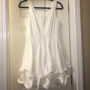 White Ruffle Formal Dress