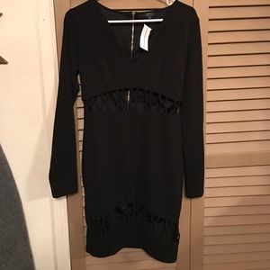 Long sleeve short black dress