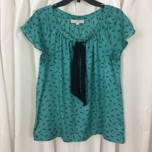 Ann Taylor Loft Bow Print Blouse Ann Taylor Loft Bow Print Blouse