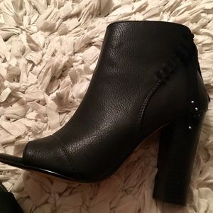 Black leather Express booties