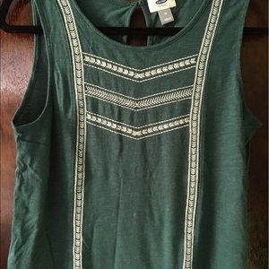 Old Navy embroidered green tank top