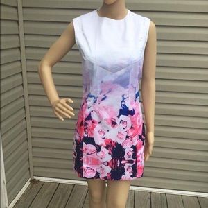 SHEINSIDE White, Pink Floral Sheath Dress Size:M