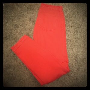 JCrew Toothpick Jeans - Tomato Red