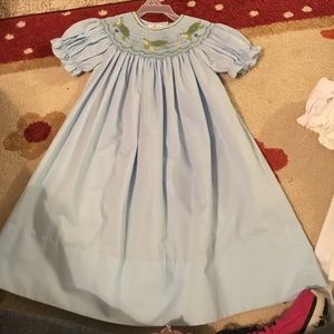 Light Blue smocked dress 2t
