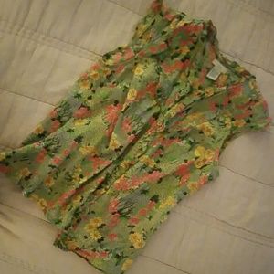 Odille/Anthropologie Floral Button Tank Top