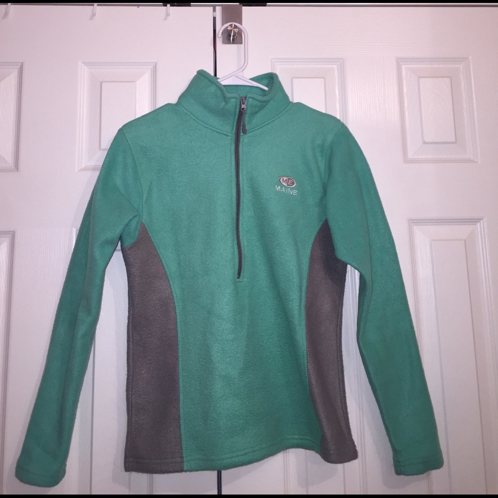Fitted spearmint Maine Fleece Half zip