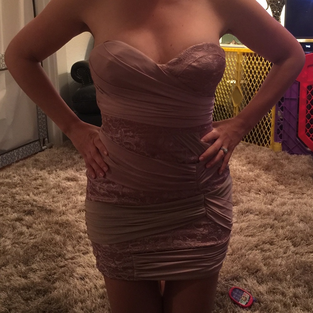 Pink rose Bebe bodycon dress