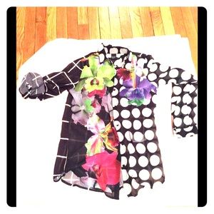 Desigual Long sleeved sheer shirt.