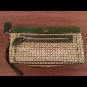 Green Coach Wristlet
