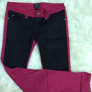 Edgy Pink & Black Jeans