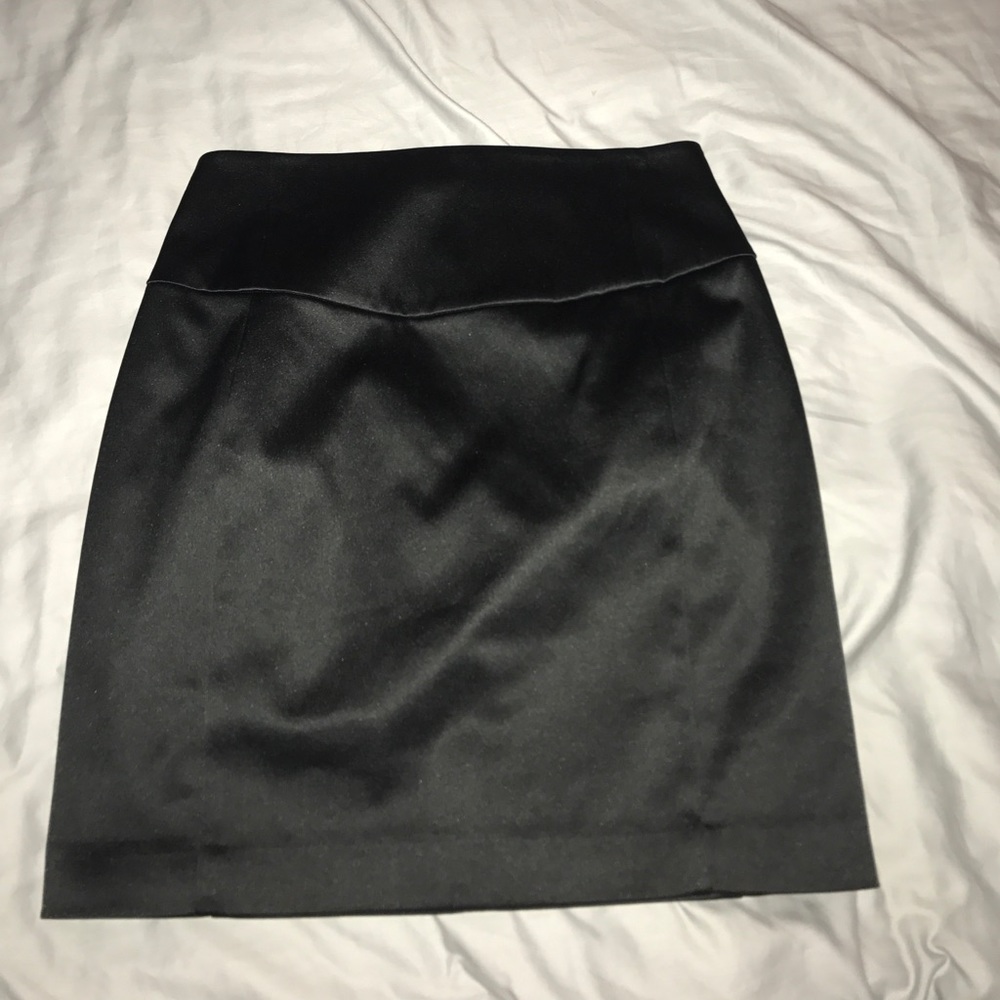 Express black sateen pencil skirt