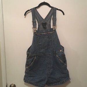 Embroidered Jean Overalls