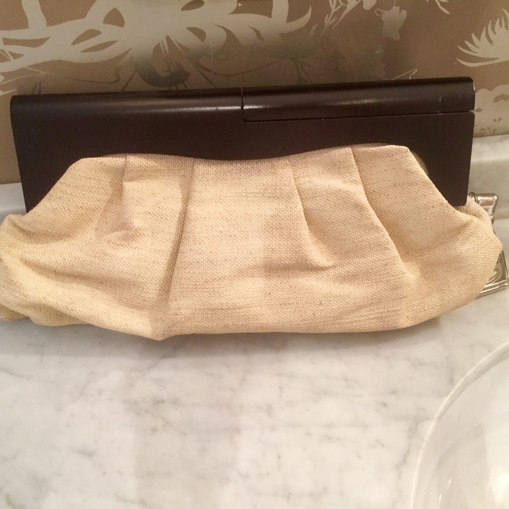 Vintage Cotton/jute fabric clutch