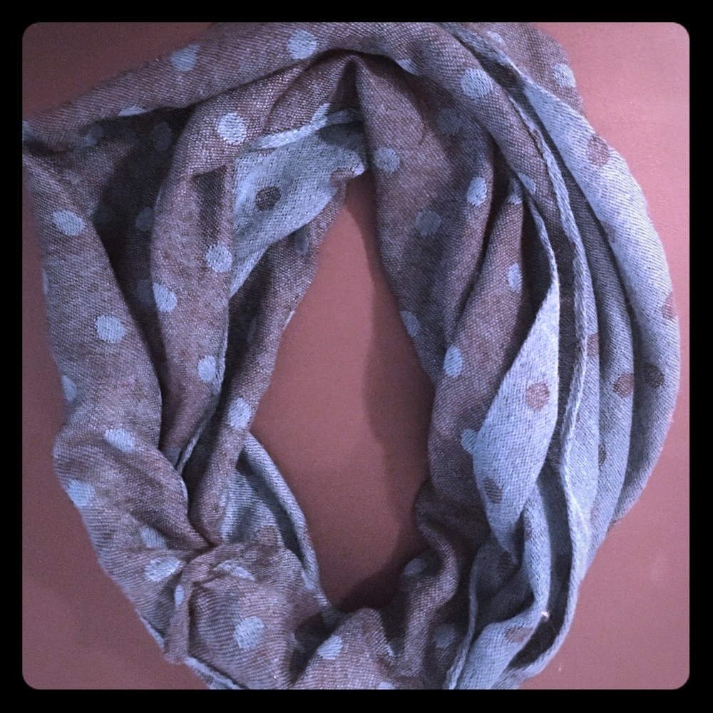 Dark teal with black polka dot infinity scarf