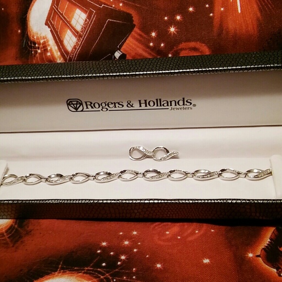 ❤Worn Once❤ Diamond/Sterling Silver Bracelet - Picture 1 of 6