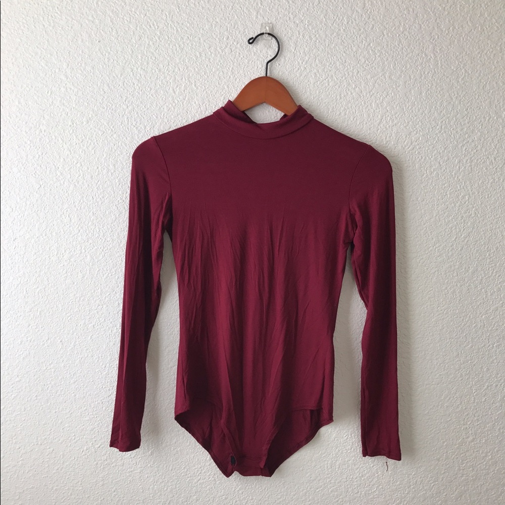 High Neck Red Bodysuit