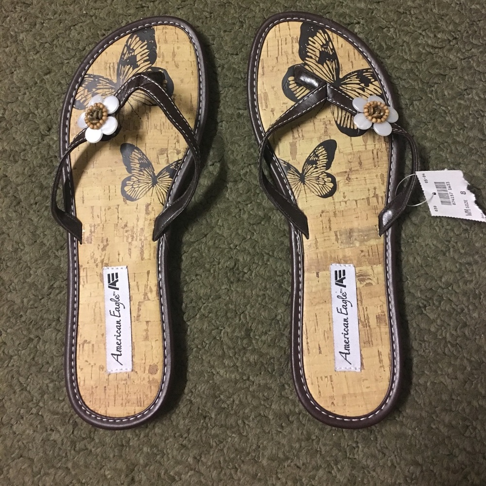 Beaded Flower Flip Flops