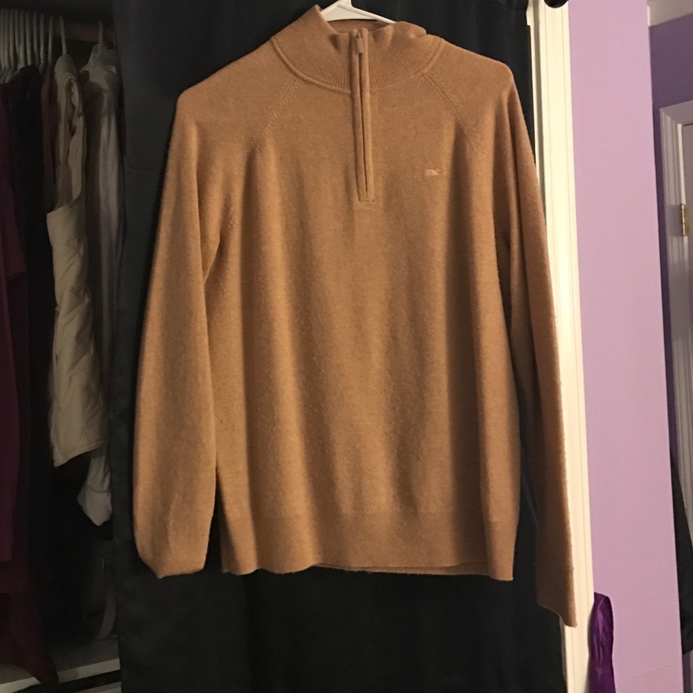 Cashmere 3/4 zip with elbow patches!