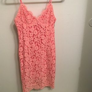 Lulus pink lace dress