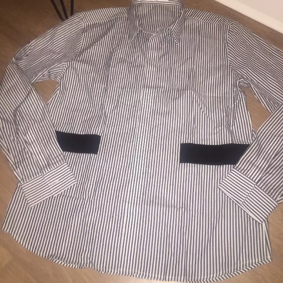 GIVENCHY men's stripe band appliqué shirt 43 - Picture 2 of 4