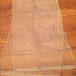 Vintage White Transparent Long Scarf