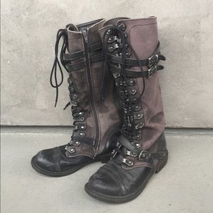Knee high combat boots