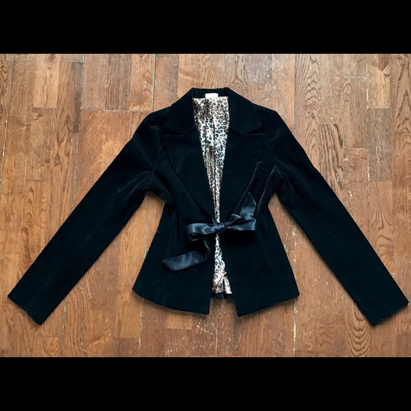 Gorgeous AQUA Black Velvety Blazer Size S/M - Picture 2 of 2