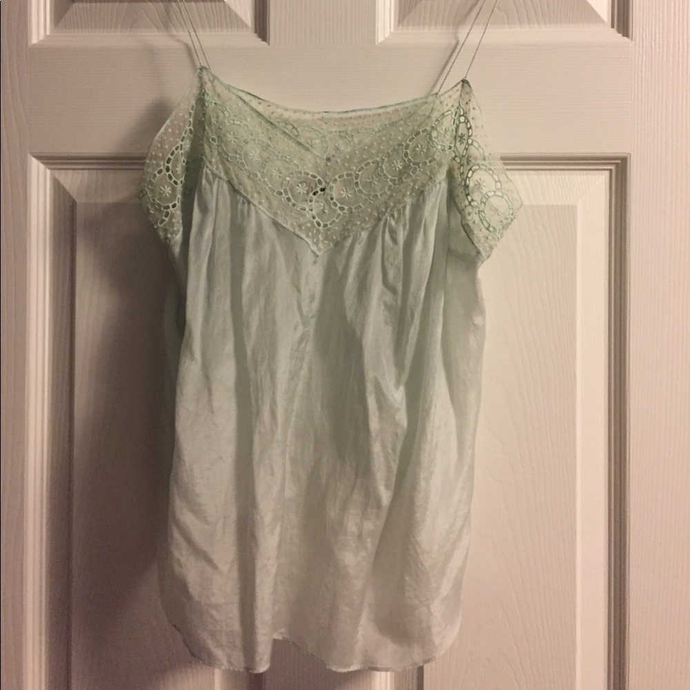 Chloe silk top, aquamarine