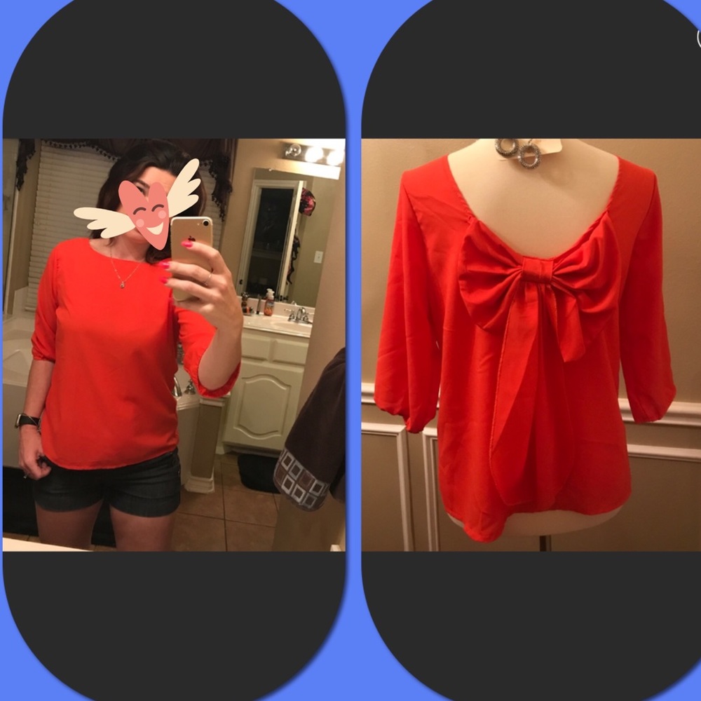 Orange reversible blouse
