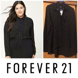 Forever 21+ Black Polka Dot Top
