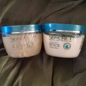 Seacret body butter and scrub