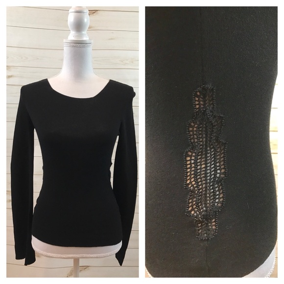 Max Studio Tops - Max Studio Black Sweater with cut out beaded side