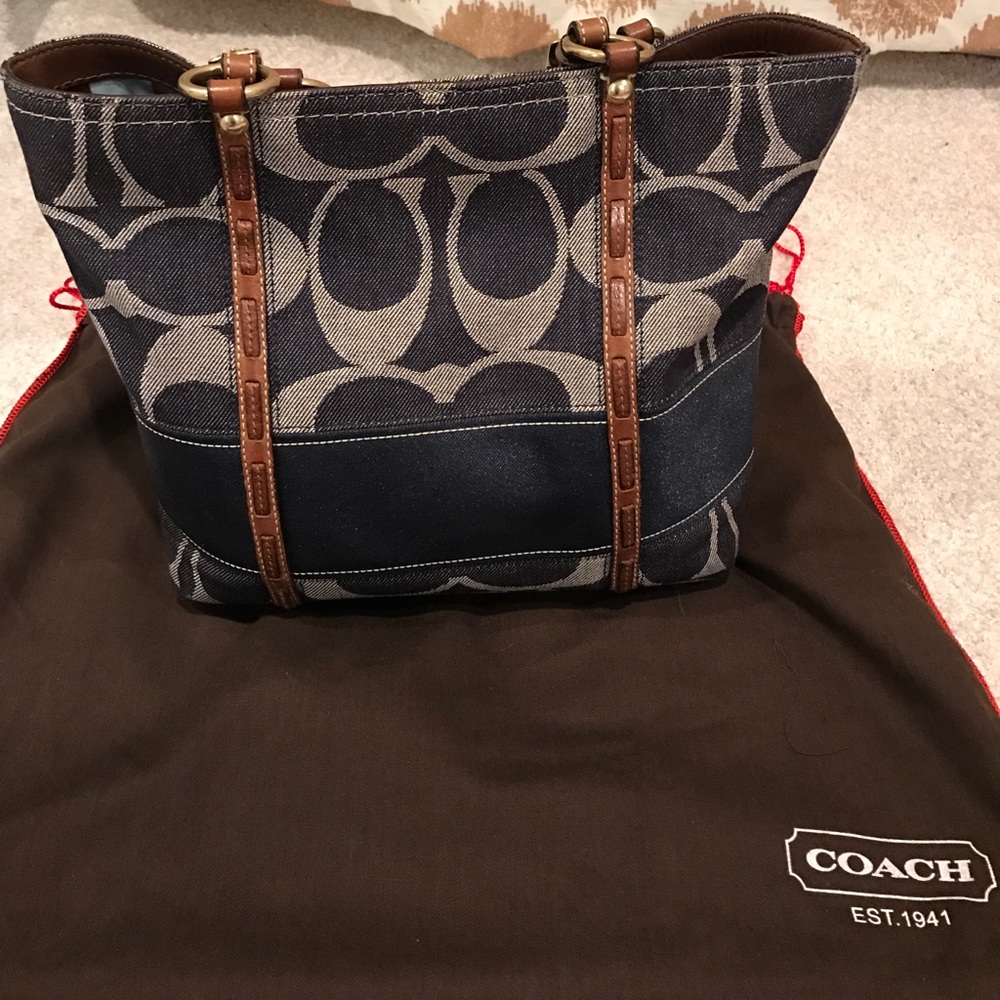 Authentic Coach denim purse