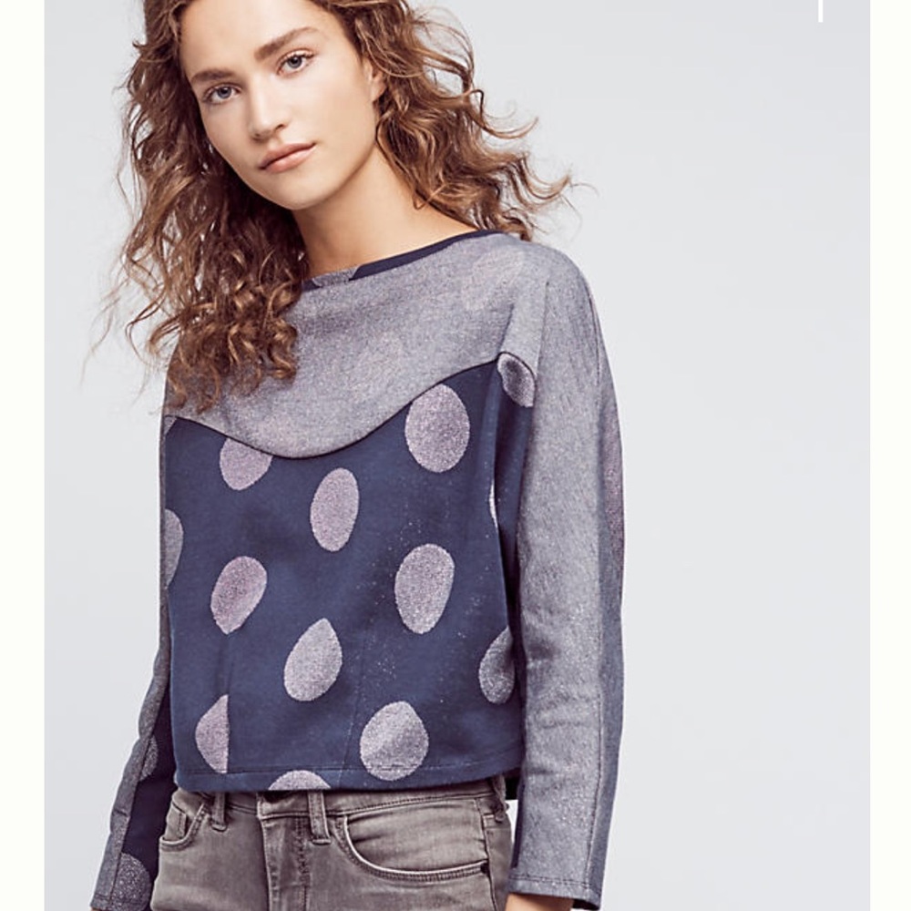 Anthropology Metallic Dot Shirt