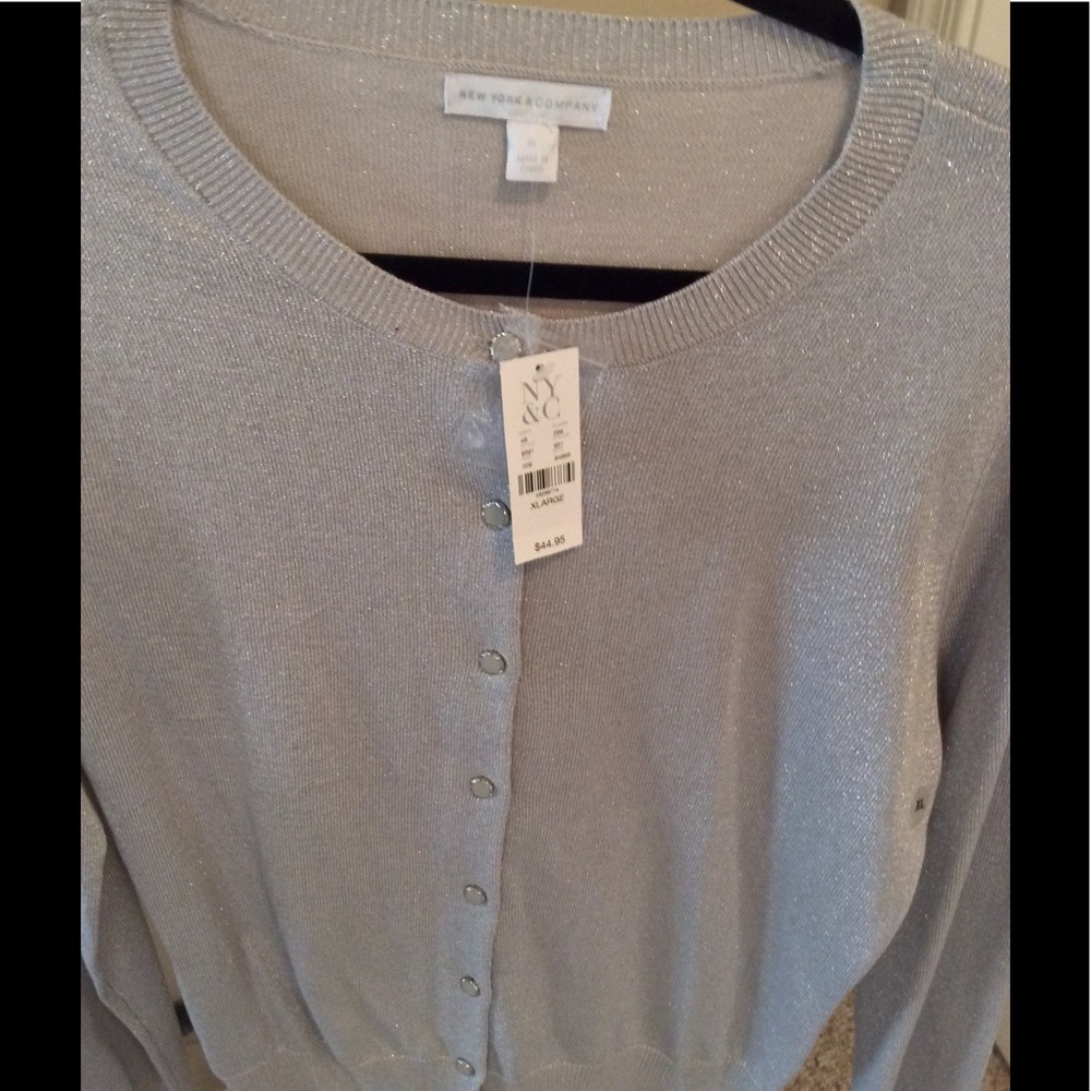 Silver glittery cardigan NWT