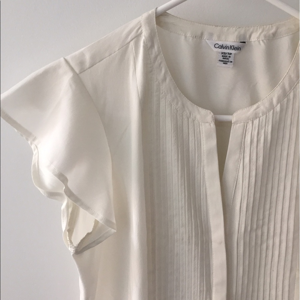 Calvin Klein Flutter and Pleated Top