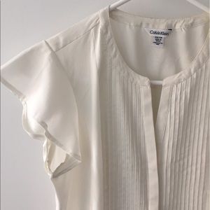 Calvin Klein Flutter and Pleated Top