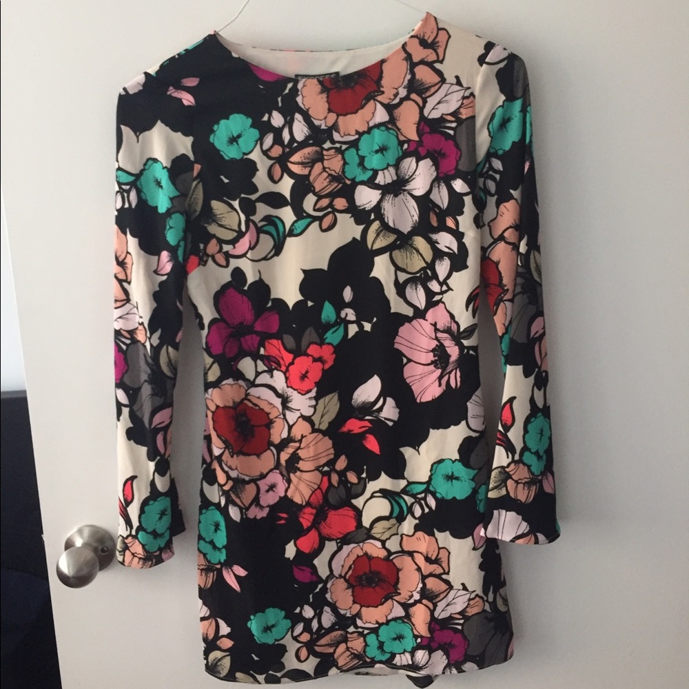 Express Floral Bell Sleeve Dress