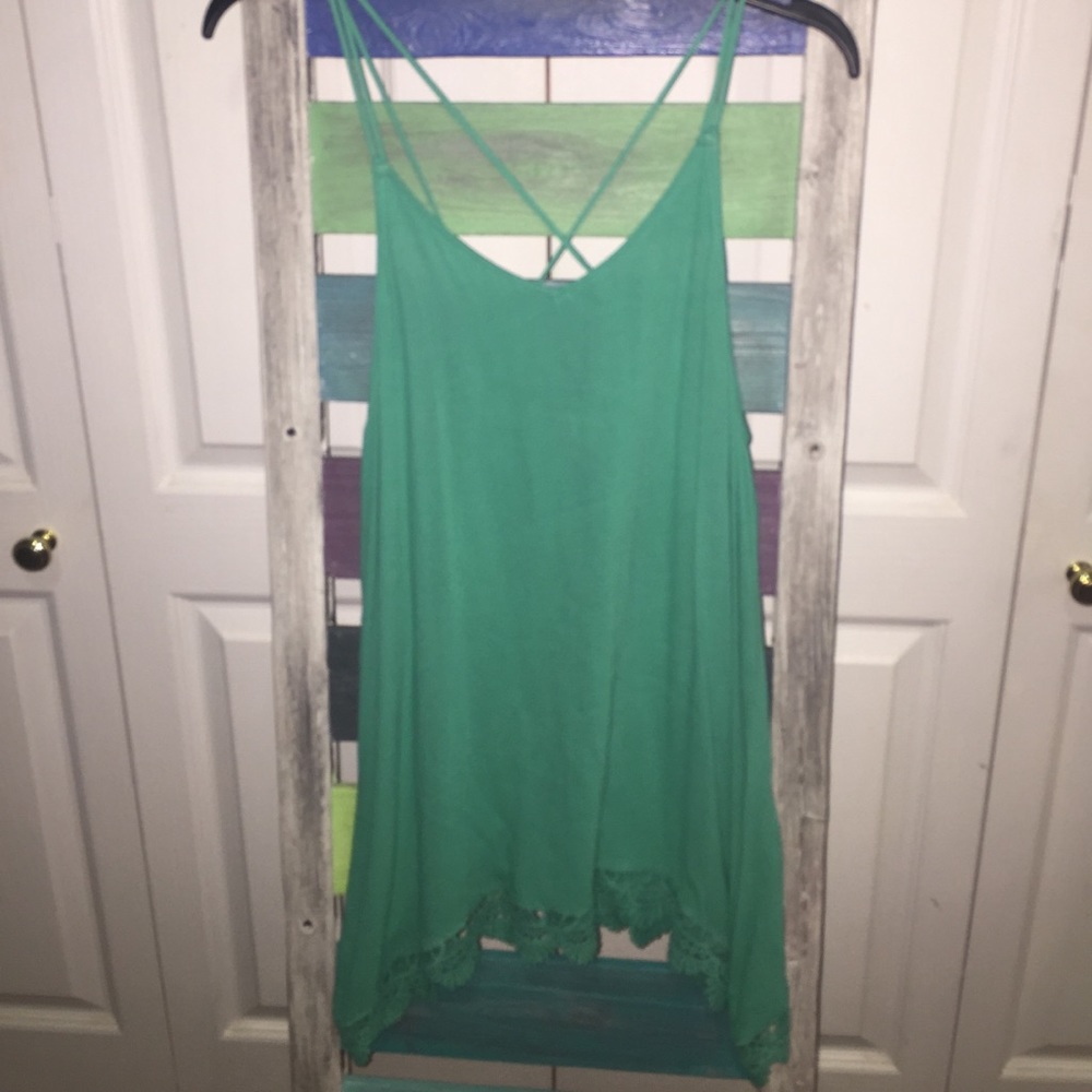 🛍🛍SALE✨✨ Aqua marine asymmetrical tank top.