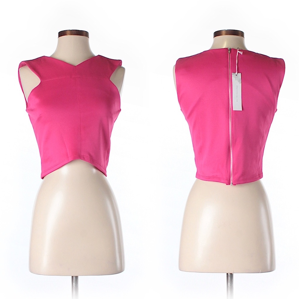 D.Ra OAK Crop Criss Cross Top w Zipper Anthropolog - Picture 2 of 8