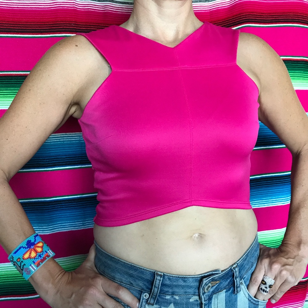 D.Ra OAK Crop Criss Cross Top w Zipper Anthropolog - Picture 3 of 8