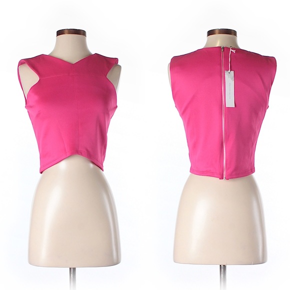 D.Ra OAK Crop Criss Cross Top w Zipper Anthropolog - Picture 2 of 8