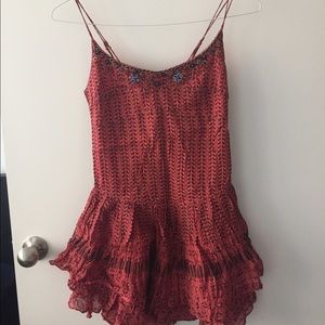 Free People Red Dress With Beading