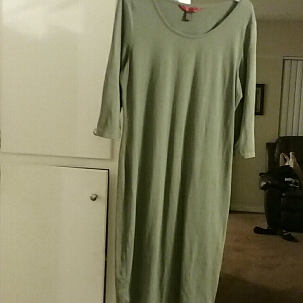 Plus size 2x olive green stretch dress
