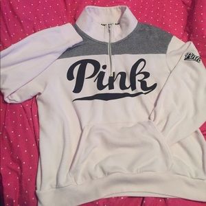 VS PINK pink colored quarter zip