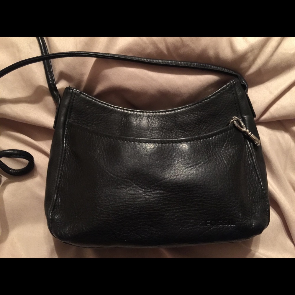 Fossil Black Leather Handbag Excellent Condition