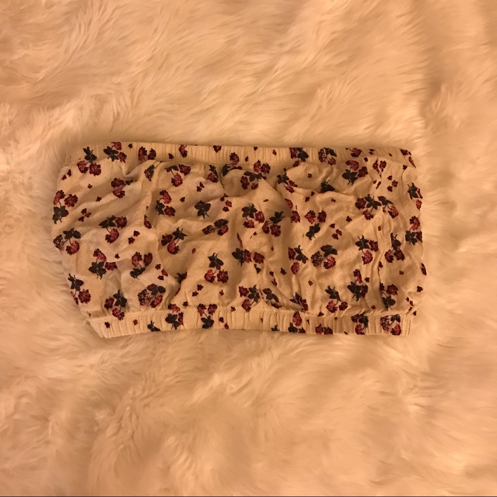 Free People strapless bandeau crop top